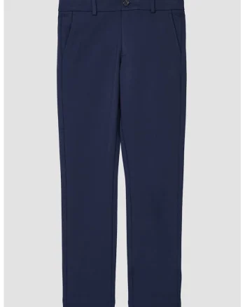 Pantaloni chino cu model uni, Bleumarin