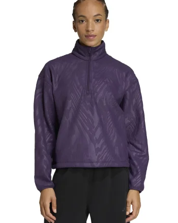 Bluza cu fermoar scurt si model pentru fitness, Mov inchis