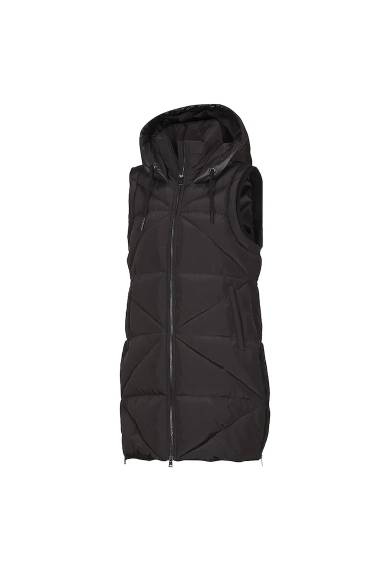 Vesta groasa casual cu gluga fixa femei Jerry, Negru