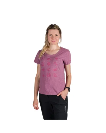 Tricou tehnic outdoor bumbac organic femei Candice, Roz