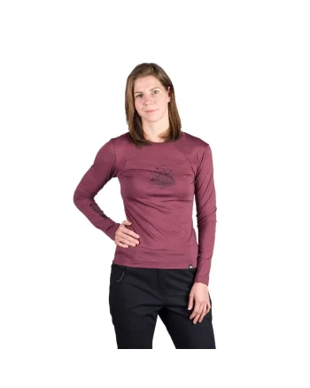 Tricou lana merino dama Aila, Visiniu