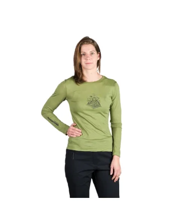 Tricou lana merino dama Aila, Verde
