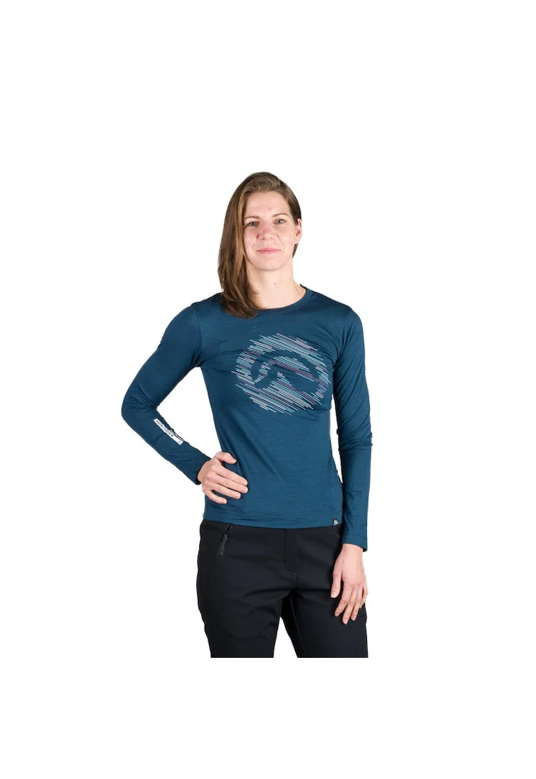 Tricou lana merino dama Aracely, Bleumarin