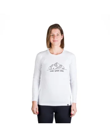 Tricou dama cu maneca lunga bumbac Sonya, Alb