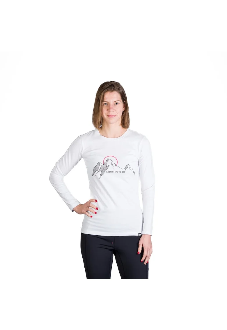 Tricou dama cu maneca lunga bumbac Shari, Alb