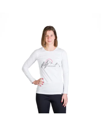 Tricou dama cu maneca lunga bumbac Shari, Alb