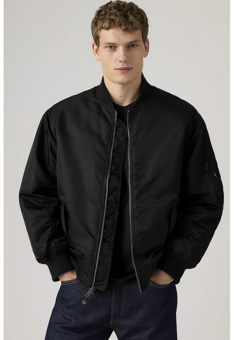 Jacheta bomber relaxed fit MA-1, Negru