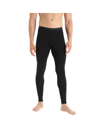 Pantaloni de corp merino barbati  200 Oasis Thermal, Negru