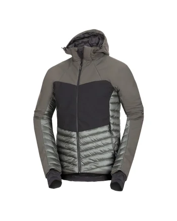 Jacheta hibrida softshell SEAL barbati Emeryk, Negru/Verde inchis