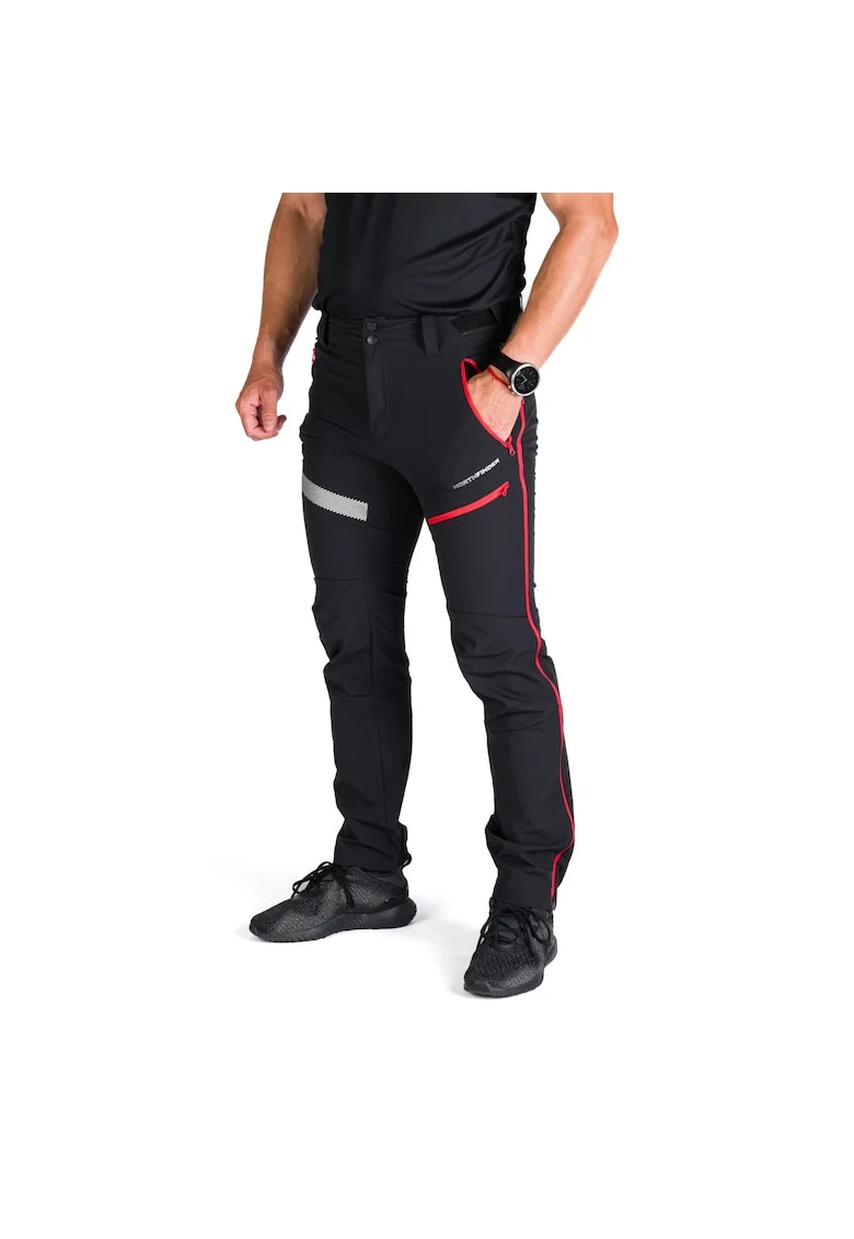 Pantaloni hibrizi softshell cu deschidere completa 10K/10K barbati Ganek, Rosu/Negru