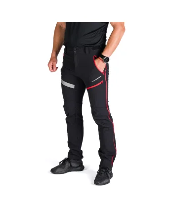 Pantaloni hibrizi softshell cu deschidere completa 10K/10K barbati Ganek, Rosu/Negru