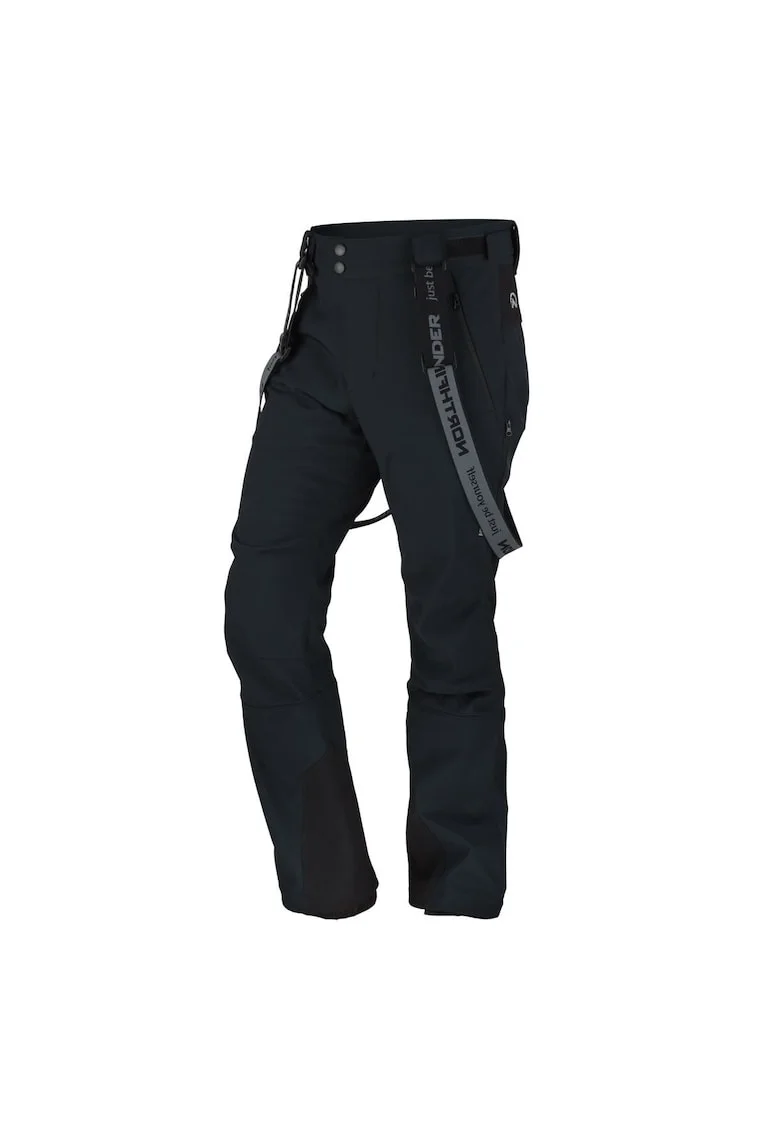 Pantaloni schi softshell elastic 3L 10K/5K pentru barbati Ishaan, Negru