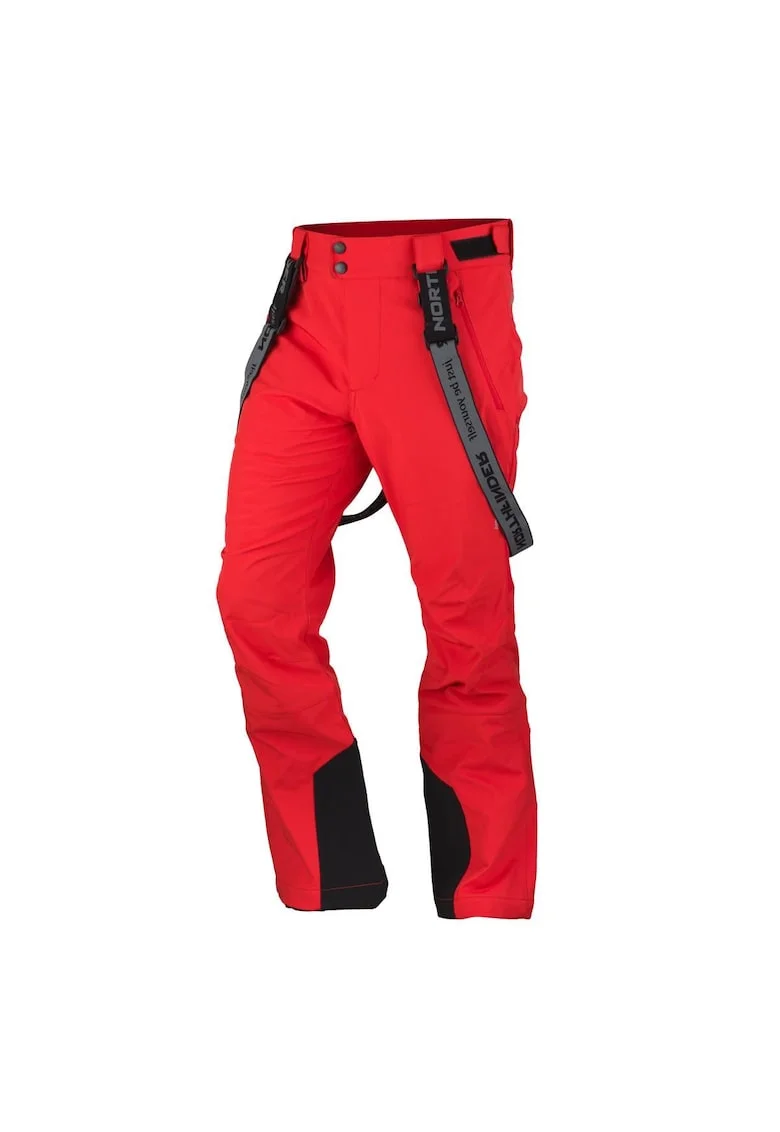 Pantaloni schi softshell elastic 3L 10K/5K pentru barbati Ishaan, Rosu