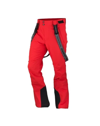 Pantaloni schi softshell elastic 3L 10K/5K pentru barbati Ishaan, Rosu