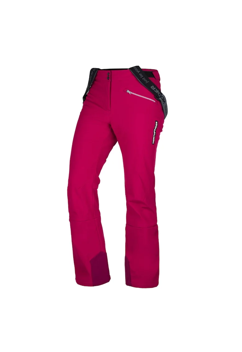 Pantaloni de schi softshell 5K/5K femei Pollux, Rosu
