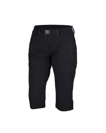 Pantaloni elastici 3/4 regular fit pentru femei Wendy, Negru