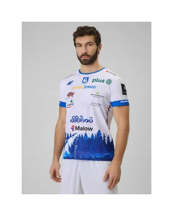 Tricou sport alb, Albastru
