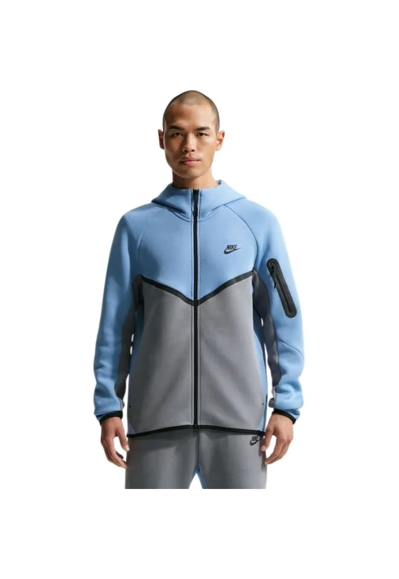 Hanorac  Tech Fleece Windrunner FZ 55770, Gri/Albastru