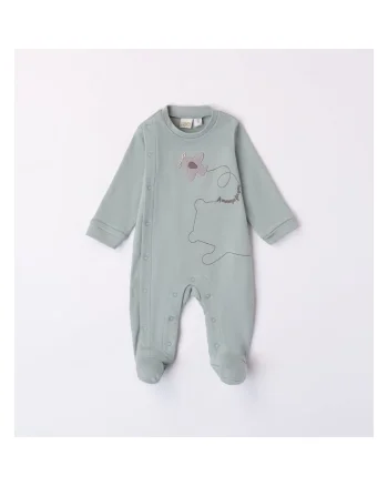 Salopeta lunga cu imprimeu pentru bebe baiat,  4.7176, Verde, Verde