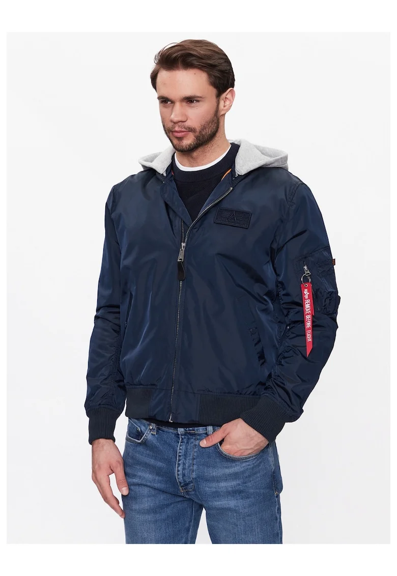 Jacheta bomber barbati,  302235933, Nylon, Albastru, Albastru
