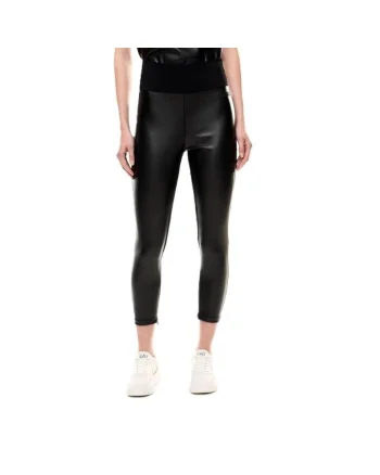 Colanti dama  TRAIN WINTER MIX W LEGGINGS MIX MATERIAL, Poliester, Negru, Negru