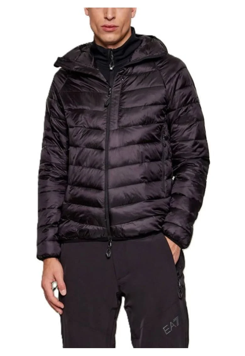 Jacheta barbati  SKI M KITZBUHEL LT PADDED HOODIE, Poliamida, Negru, Negru