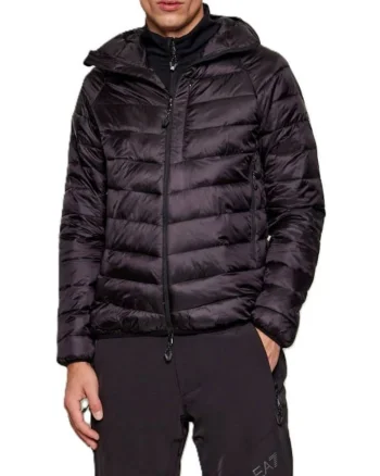 Jacheta barbati  SKI M KITZBUHEL LT PADDED HOODIE, Poliamida, Negru, Negru