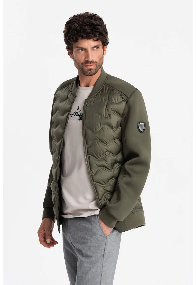 Jacheta cu guler baseball, Verde sparanghel