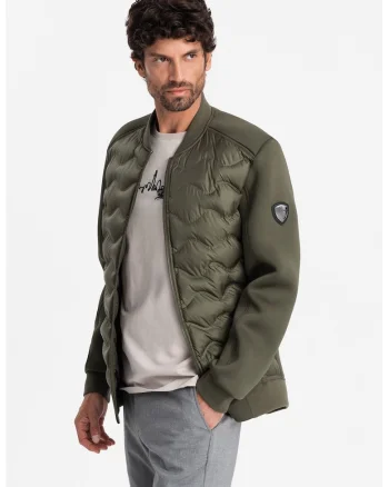 Jacheta cu guler baseball, Verde sparanghel