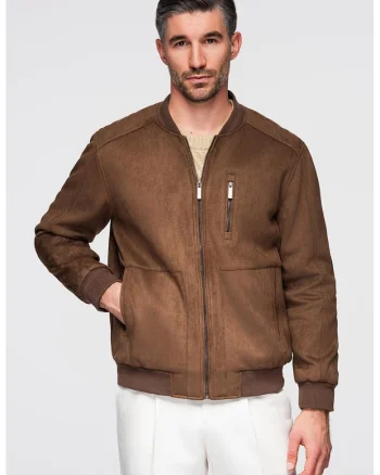 Jacheta regular fit cu buzunare, Caramel