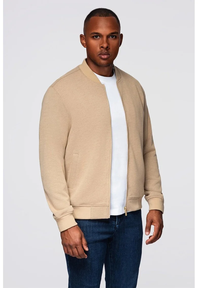 Jacheta regular fit cu model uni, Bej