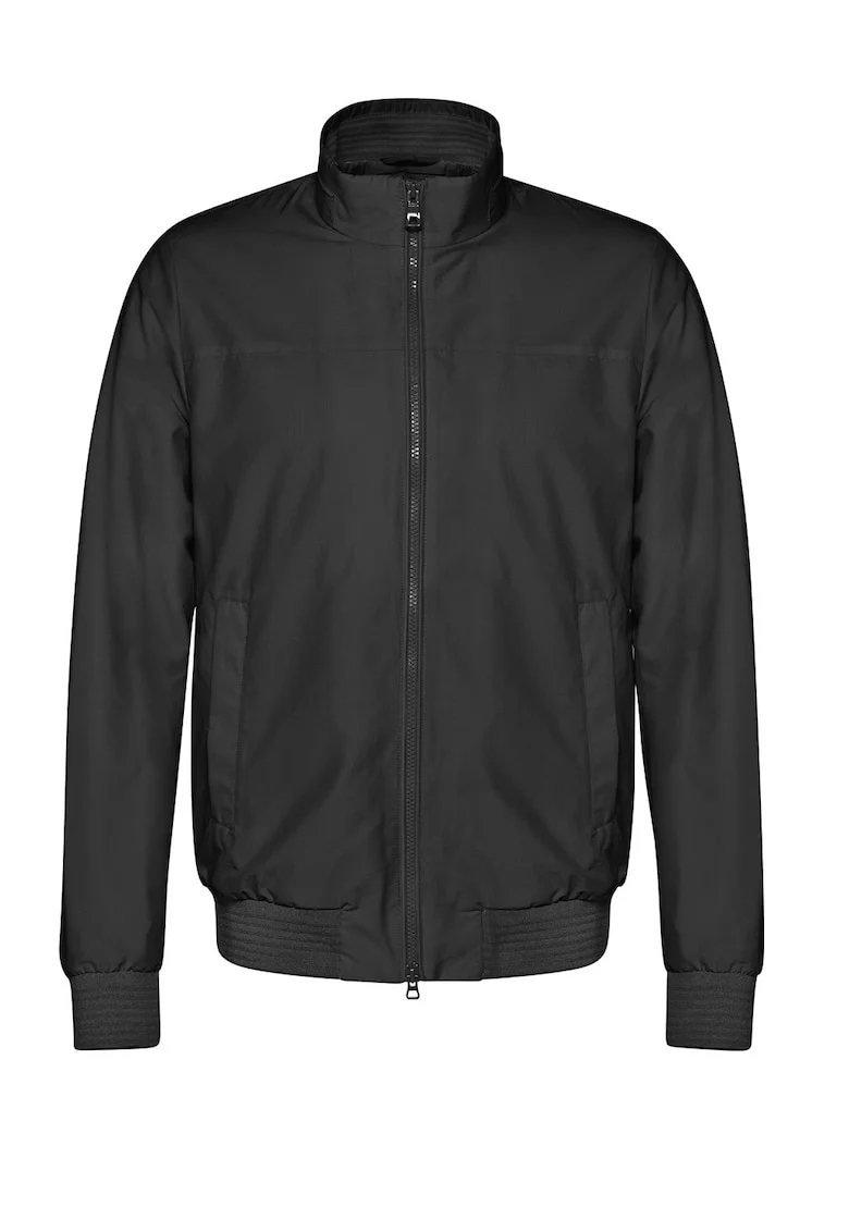 Jacheta cu model uni si buzunare oblice, Negru