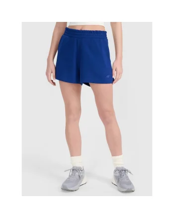 Pantaloni scurti de trening dama,  bleumarin, bumbac, 2 buzunare