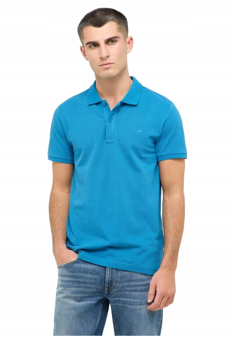 Tricou Polo Barbati,  Pierre, Regular Fit, Maneci Scurti, Cu Nasturi, Design Clasic, Bumbac, Albastru, Albastru