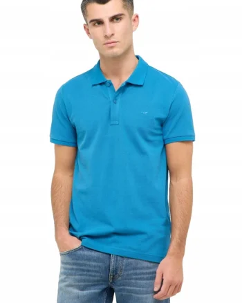 Tricou Polo Barbati,  Pierre, Regular Fit, Maneci Scurti, Cu Nasturi, Design Clasic, Bumbac, Albastru, Albastru