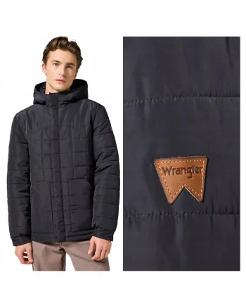 Jacheta Barbati,  Transitional Puffer, Regular Fit, Desijjuign Clasic, Fara Gluga, Fermoar, Bumbac, Negru, Negru
