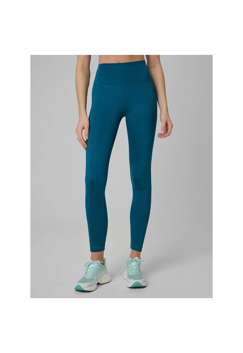 Pantaloni sport dama,  colanti turcoaz, uscare rapida, talie inalta, tehnologie 4F Dry