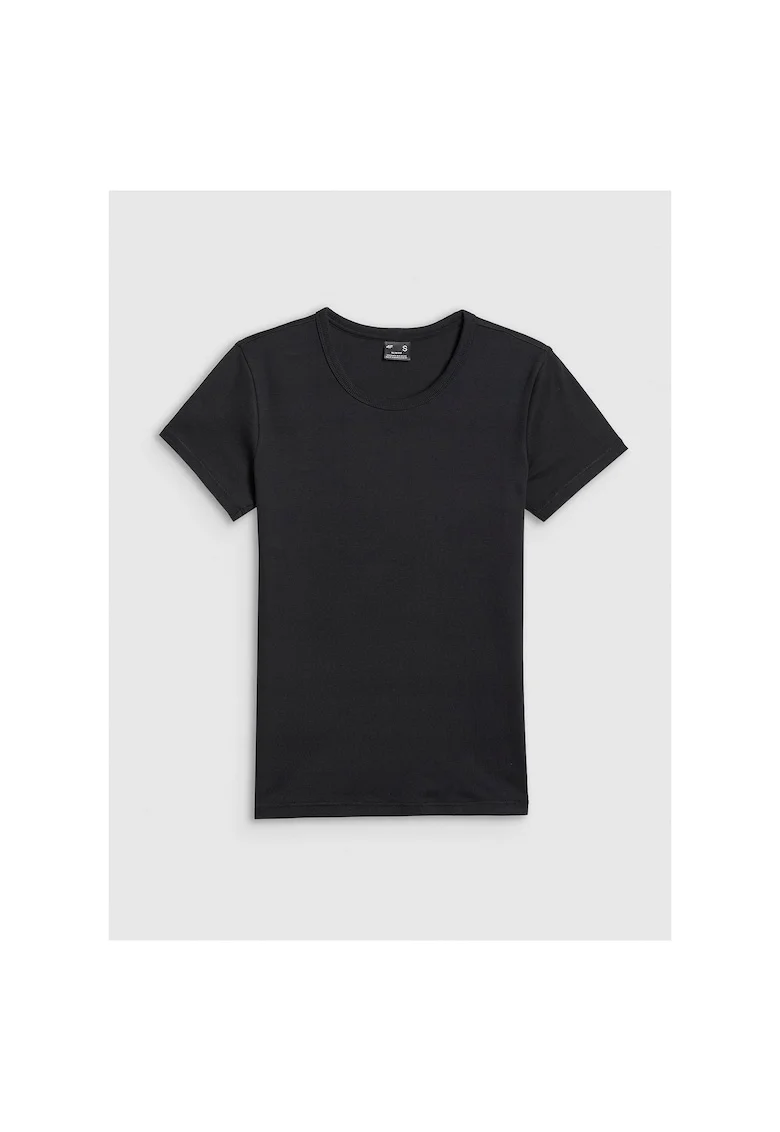 Tricou sport dama  negru, bumbac, slim fit, pentru primavara-vara,
