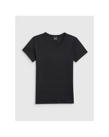 Tricou sport dama  negru, bumbac, slim fit, pentru primavara-vara,