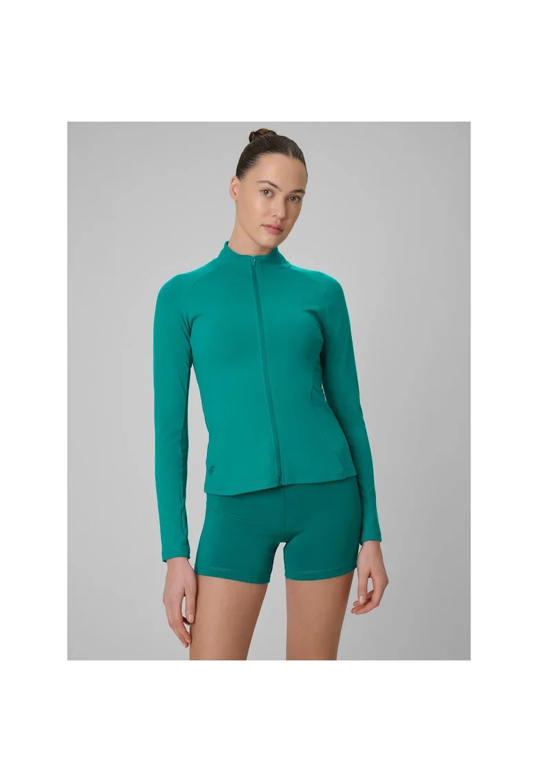 Bluza sport dama,  slim, turcoaz, 4F Dry, antrenament