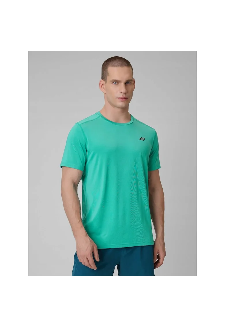 Tricou sport barbati  uscare rapida, sintetic, turcoaz