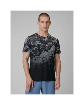Tricou sport barbati  uscare rapida, sintetic, gri/negru