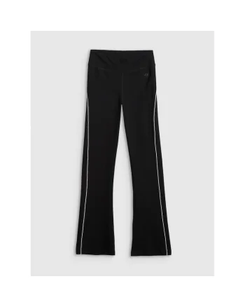 Pantaloni sport dama,  mulati cu picioare largite, negru, bumbac