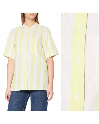 Camasa Dama,  Half Sleeve Shirt, Regular Fit, Maneci Scurti, Design Clasic, Cu Nasturi, Bumbac, Marime S, Galben