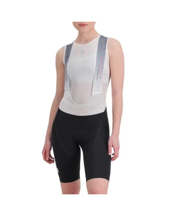 Pantaloni scurti ciclism cu bretele dama  Total Comfort SS 2024, Negru