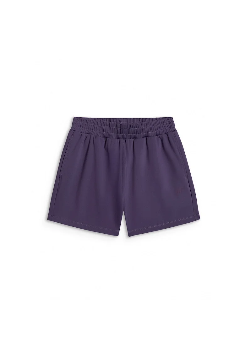 Pantaloni scurti de antrenament,  violet, uscare rapida, talie inalta