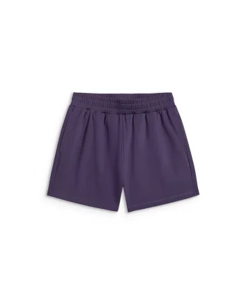 Pantaloni scurti de antrenament,  violet, uscare rapida, talie inalta