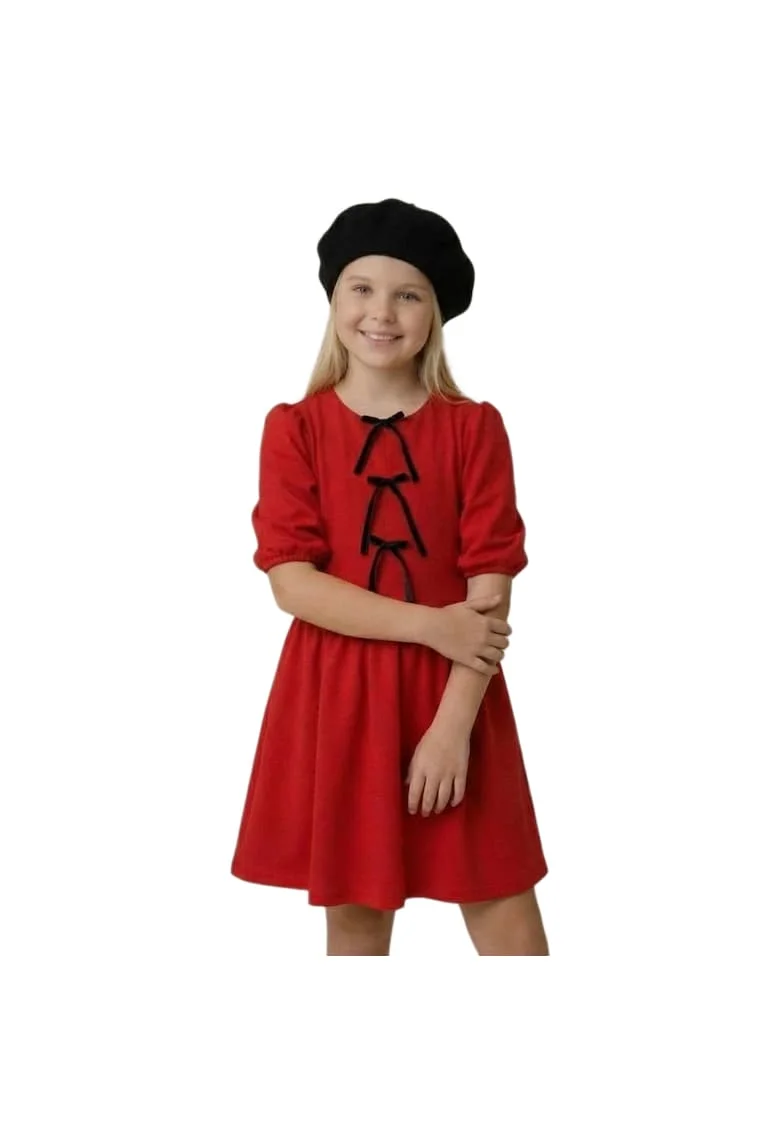 Bereta pentru fetite  stil elegant, marime universala 51-56 cm, negru