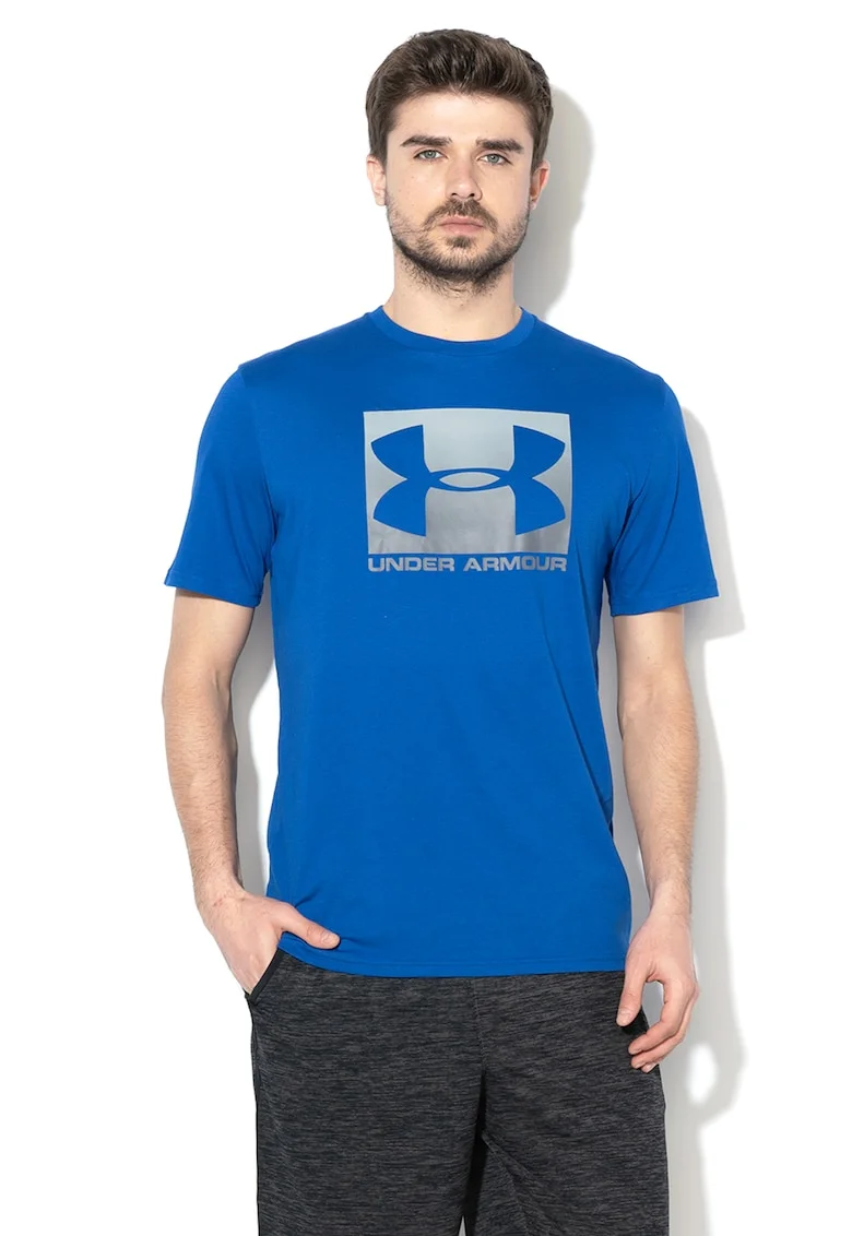 Tricou cu imprimeu logo pentru fitness Boxed, Albastru royal