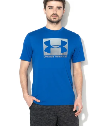 Tricou cu imprimeu logo pentru fitness Boxed, Albastru royal